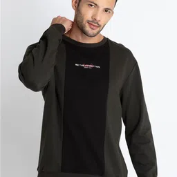Status Quo Colourblocked Cotton Pullover-image-81