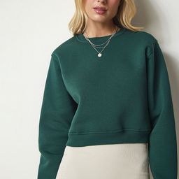 Happiness istanbul Round Neck Straight Pullover Cotton Sweatshirt-image-84