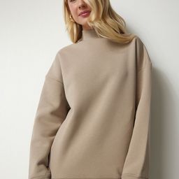 Happiness istanbul High Neck Cotton Sweatshirt-image-87