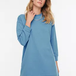 Trendyol Round Neck Long Sleeves Longline Sweatshirt-image-28