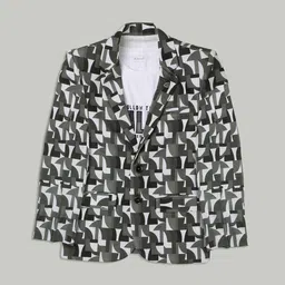 CAVIO Boys Printed Pure Cotton Single Breasted Blazer With T-Shirt-23