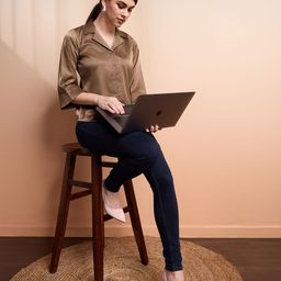 RACHNA Notched Collar Standard Opaque Casual Shirt-image-31