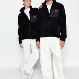 Trendyol Unisex Mock Collar Front-Open Sweatshirt-4