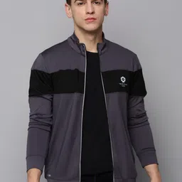 SHOWOFF Men Colourblocked Mock Collar Sweatshirt-picture-4