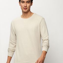 SHOWOFF Round Neck Long Sleeves Cotton Pullover-image-99