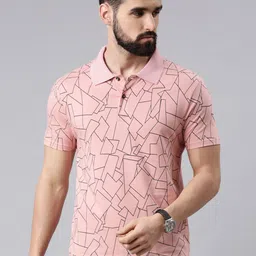 Kryptic Men Printed Polo Collar Pure Cotton T-shirt-image-21