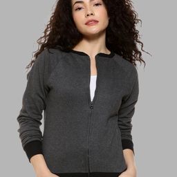 Campus Sutra Women Charcoal Solid Sweatshirt-image-98
