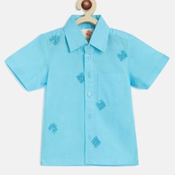 charkhee Boys Smart Opaque Embroidered Cotton Casual Shirt-image-39