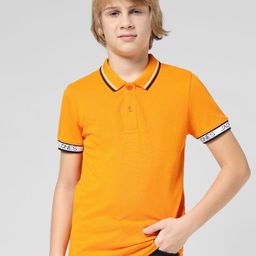 Jack & Jones Junior Boys Polo Collar Pure Cotton Slim Fit T-shirt-image-81