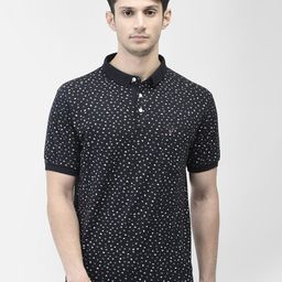 Crimsoune Club Micro Ditsy Printed Polo Collar Slim Fit T-shirt-image-62