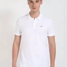 Tommy Hilfiger Men Solid Polo Collar Cotton Slim Fit T-shirt-image-39