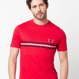 Kenneth Cole Striped Pure Cotton Slim Fit T-shirt-image-96