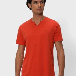Mufti Henley Neck Slim Fit Cotton T-shirt-picture-8