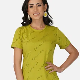 BASE 41 Friends Printed Slim Fit Pure Cotton T-shirt-image-61