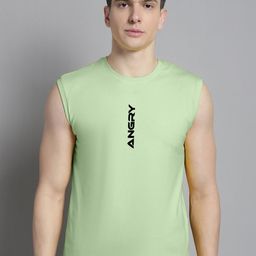 Friskers Typography Printed Sleeveless Bio Wash Slim Fit Cotton T-shirt-image-42