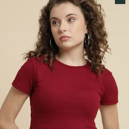 UnaOne Pack Of 2 Crop Slim Fit T-shirt-image-11