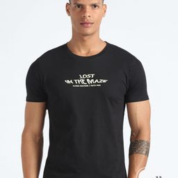 Flying Machine Typography Printed Round Neck Cotton Slim Fit T-shirt-picture-38