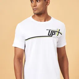 Ajile by Pantaloons Typography Printed Cotton Slim Fit T-shirt-image-89