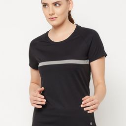 ATHLISIS Women Black Slim Fit T-shirt-image-50