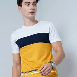 PAUL STREET Colourblocked Bio Finish Slim Fit Pure Cotton T-shirt-image-31
