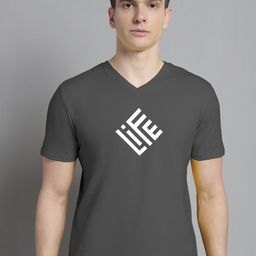 FBAR Typography Printed V-Neck Slim Fit Cotton T-shirt-image-28