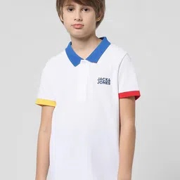 Jack & Jones Junior Boys Polo Collar Slim Fit Pure Cotton T-Shirt-image-80