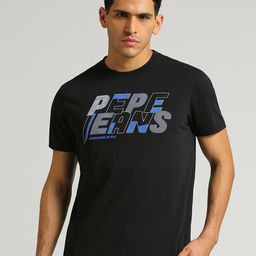 Pepe Jeans Round Neck Printed Pure Cotton Slim Fit T-shirt-image-5