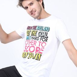 KETCH Men White Typography Printed Slim Fit Cotton T-shirt-image-83