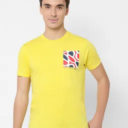 Pepe Jeans Men Yellow & Blue Printed Slim Fit Pure Cotton T-shirt-picture-23
