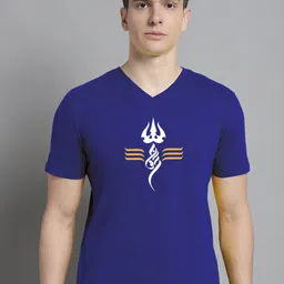 FBAR Graphic Printed V-Neck Cotton Slim Fit T-shirt-image-77