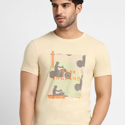 Peter England Casuals Printed Slim Fit T-shirt-image-48