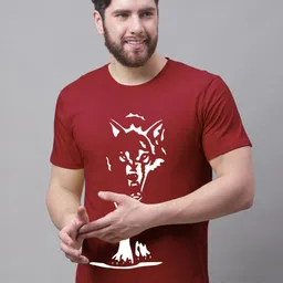 Friskers Graphic Printed Round Neck Cotton Slim Fit T-shirt-image-83