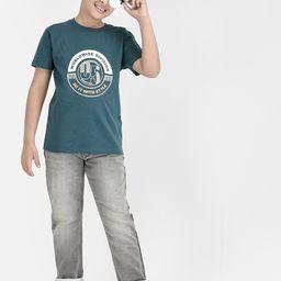Crimsoune Club Boys Typography Printed Short Sleeves Round Neck Cotton Slim Fit T-shirt-image-82