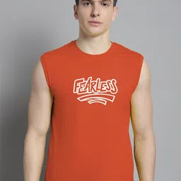 Friskers Typography Printed Slim Fit Sleeveless Pure Cotton T-shirt-picture-31