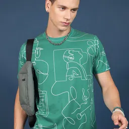 HIGHLANDER Graphic Printed Round Neck Slim Fit T-shirt-image-53