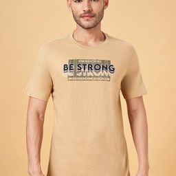Ajile by Pantaloons Typography Printed Round Neck Short Sleeves Cotton Slim Fit T-shirt-image-98