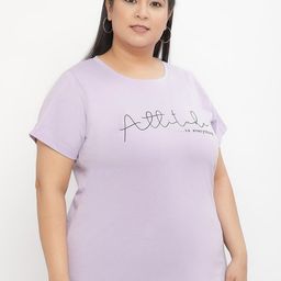 UnaOne Plus Size Typography Printed Slim Fit Pure Cotton T-shirt-image-63