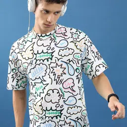 HIGHLANDER Unisex Abstract Printed Slim Fit T-shirt-image-75