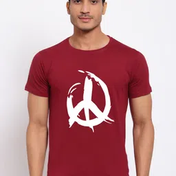 FERANOID Men Maroon Printed Bio Finish T-shirt-image-51