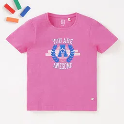 Ed-a-Mamma Girls Typography Printed Sustainable Cotton T-shirt-picture-47