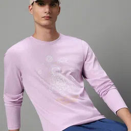 Bewakoof Purple One With The Universe Graphic Printed Cotton T-shirt-image-20