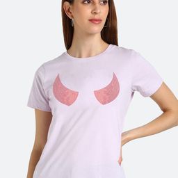 shashvi Women Purple embellished Printed T-shirt-image-67