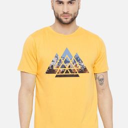 FFLIRTYGO Men Yellow & Blue Printed T-shirt-image-24