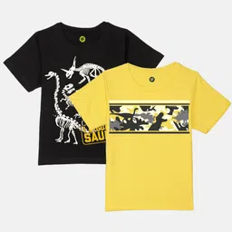 YK Boys Pack of 2 Printed Pure Cotton T-shirts-15