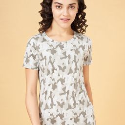 Ajile by Pantaloons Camouflage Printed Cotton T-shirt-image-1