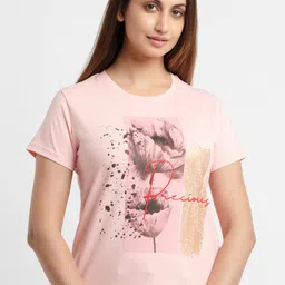 Status Quo Women Pink Printed T-shirt-image-34