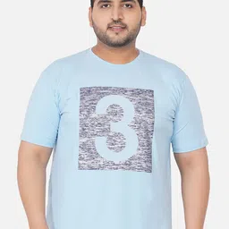 John Pride Men Plus Size Blue & Grey Typography Printed Cotton T-shirt-image-78