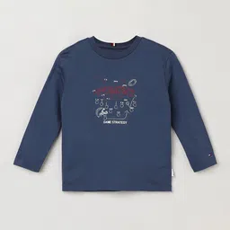 Tommy Hilfiger Boys Typography Printed Cotton T-shirt-image-94