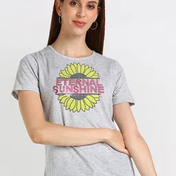 shashvi Women Grey Typography Printed T-shirt-picture-49