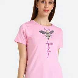 shashvi Women Pink Typography Printed T-shirt-picture-48